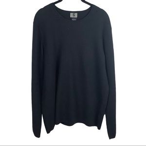 Guess Jeans Sweater Men Size Medium Black 100% Wool Crewneck Long Sleeve Soft